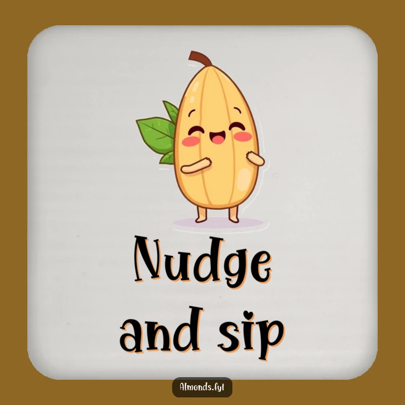 Funny Almond Bopping Coaster: Playful Protection & Smiles