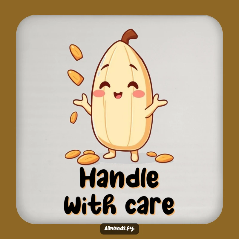 Funny Almond Juggler Drink Coaster: Protect Surfaces with Nutty Charm!