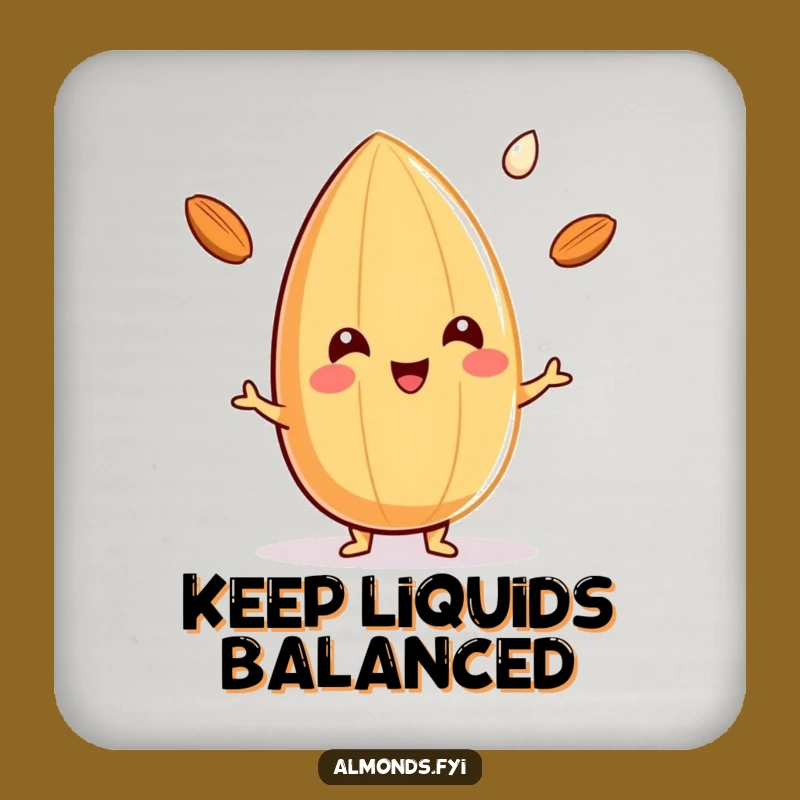 Funny Almond Milk Juggler Coaster: Cheerful Nut's Drink Guard - Party Gift!