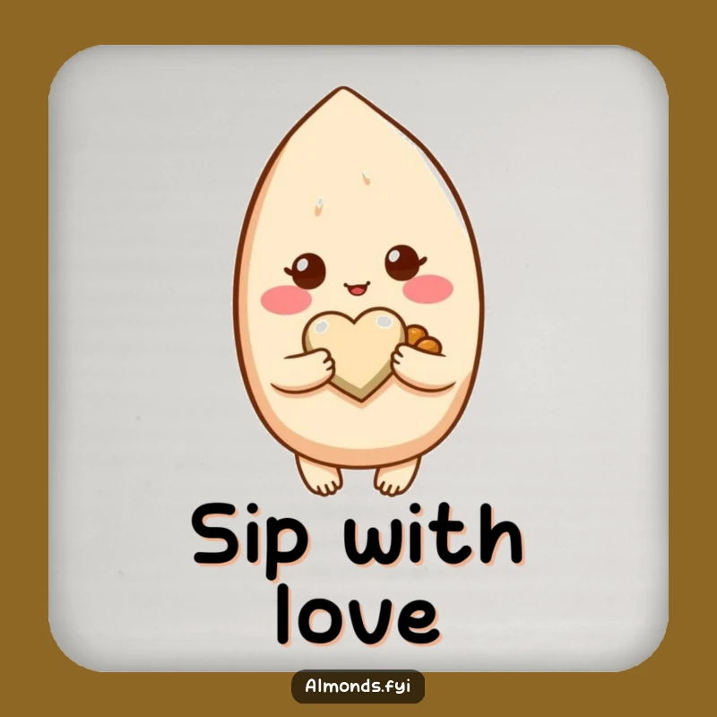 Funny Blushing Almond Heart Coaster - Add Love to Your Surfaces!