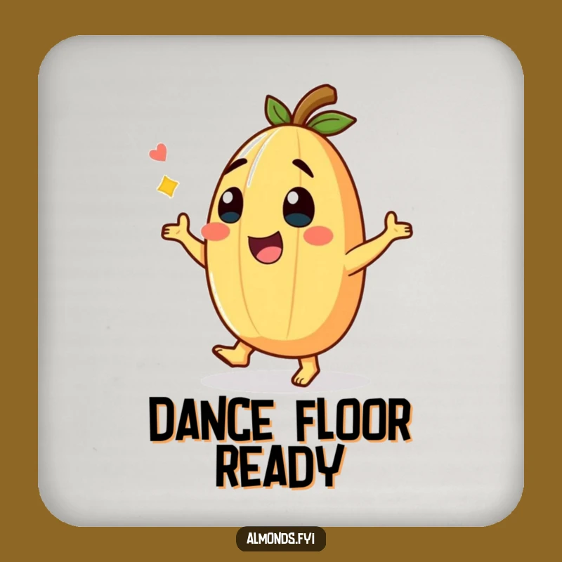 Funny Giggling Almond Dance Drink Coaster: Protect Surfaces with Humorous Flair!