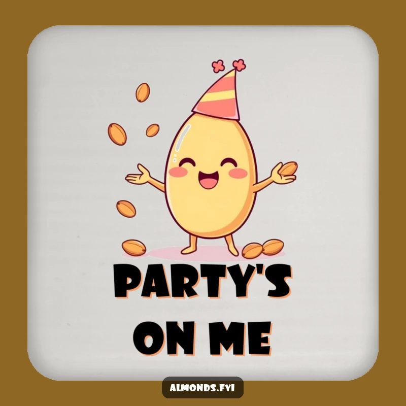 Funny Juggling Almond Coaster - Protect Surfaces with Party Nut Style!