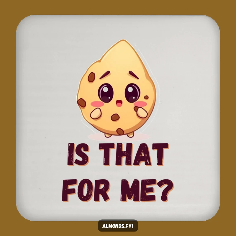 Funny Surprised Almond Cookie Coaster: Nut's Sweet Protection - Party Gift!