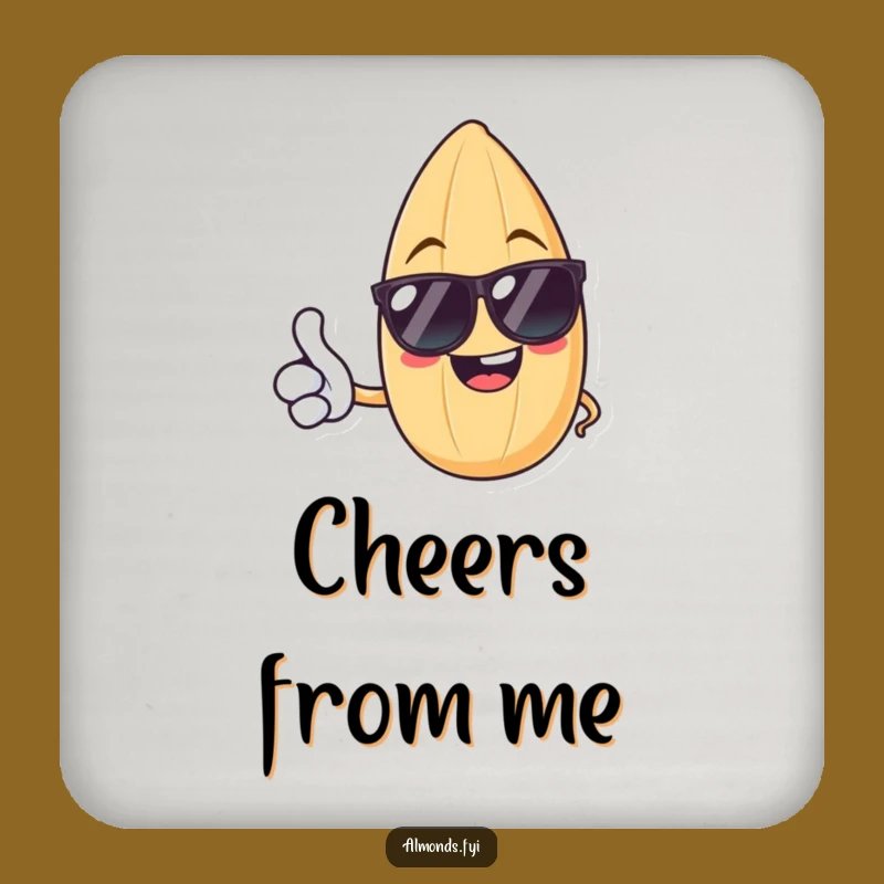Funny Thumbs Up Almond Coasters: Set of Nutty Characters Protecting Surfaces