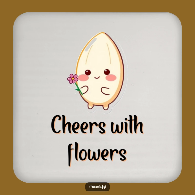 Happy Flower Almond Coaster - Adorable & Funny Protection for Surfaces!