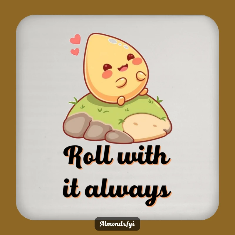 Funny Rolling Almond Coaster Set: Giggling Nut Protection, Hilarious Table Gift!