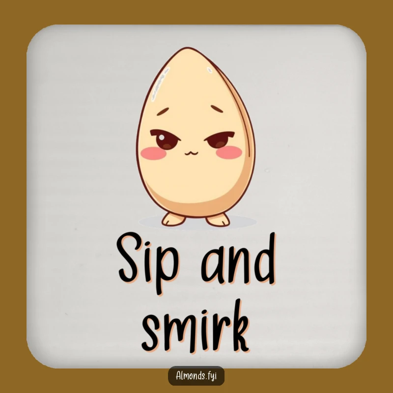Funny Giggling Almond Wink Coaster Set - Protect Furniture with Nutty Charm!