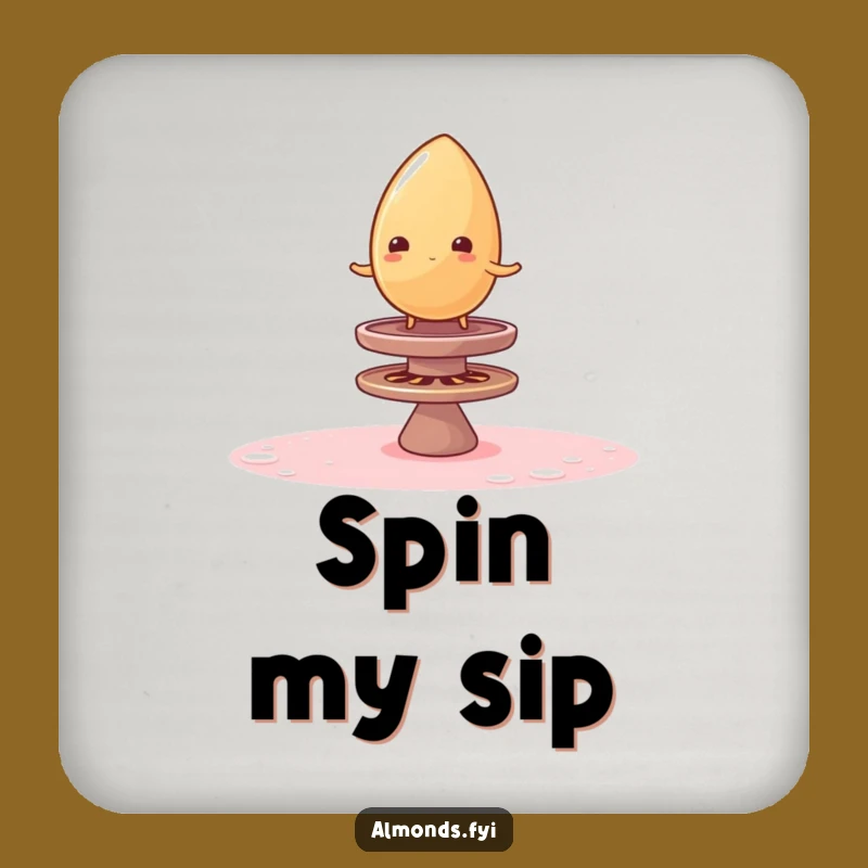 Funny Wobble Almond Coaster - Protect Surfaces with Sugar Top Humor Gift