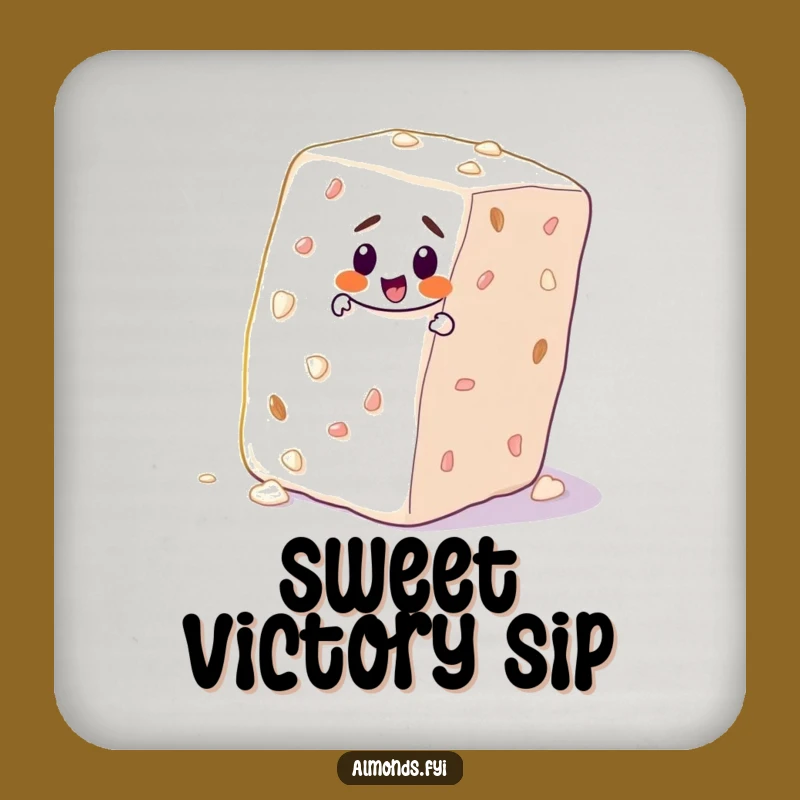 Funny Determined Almond Climbing Coasters: Protect Surfaces with Sweet Grit