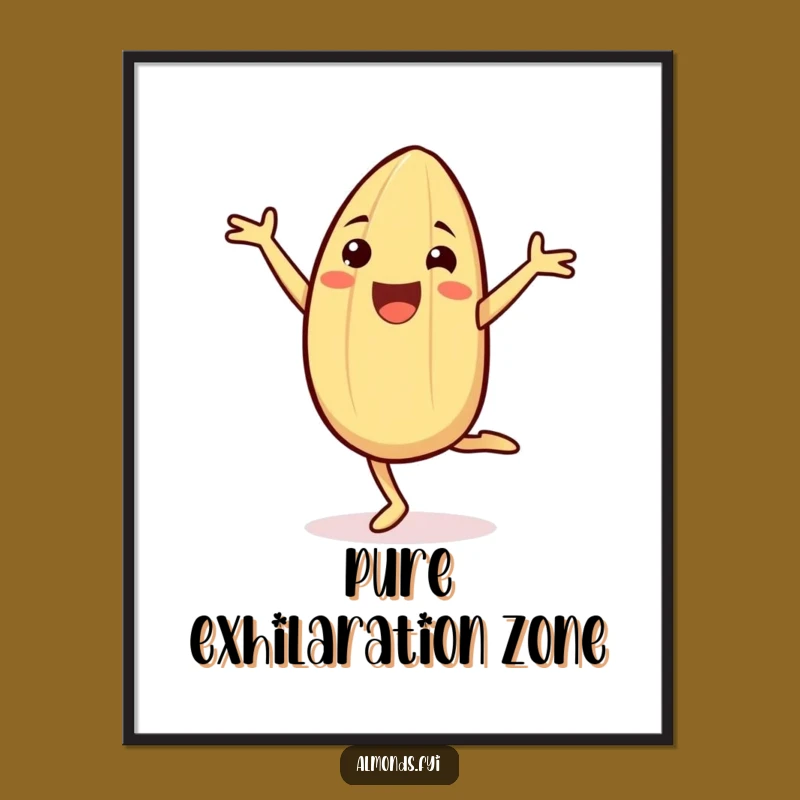 Funny Cheerful Almond Cartwheel Poster: Decorate with Energetic Joy!