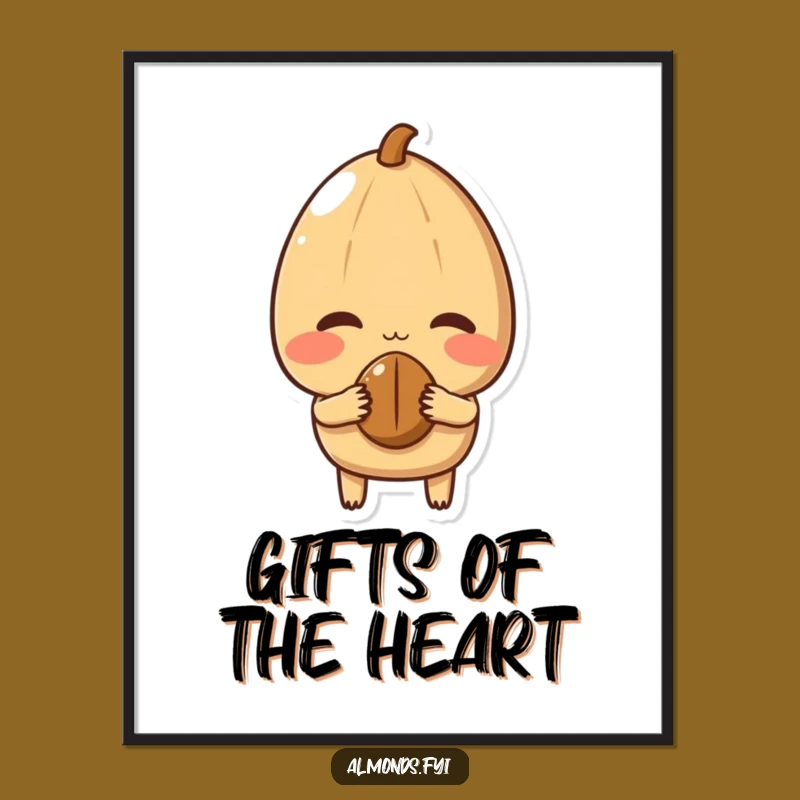 Funny Shy Almond Poster: Decorate with Sweetness and Bashful Charm!