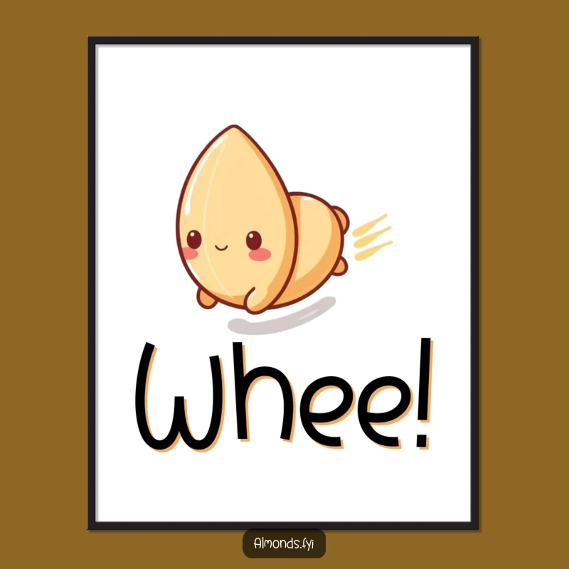Funny Speed Poster: Playful Almond's Slide, Dynamic and Funny Wall Decor