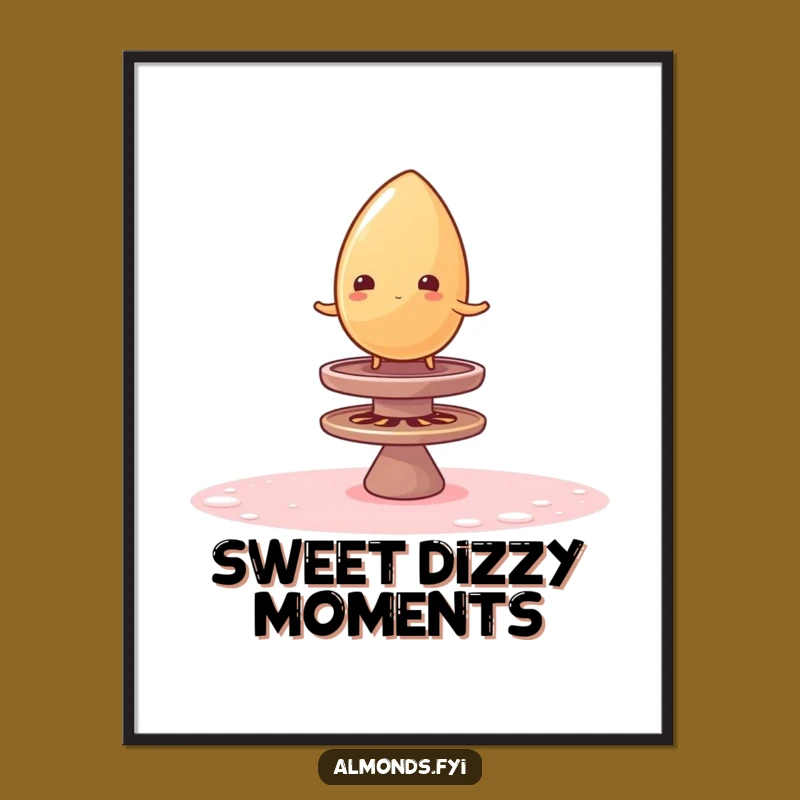 Funny Wobble Almond Sugar Top Art Print - Hilarious Decor Gift