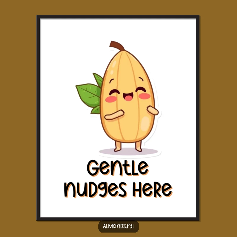Funny Almond Bopping Poster: Playful Wall Art for Laughs
