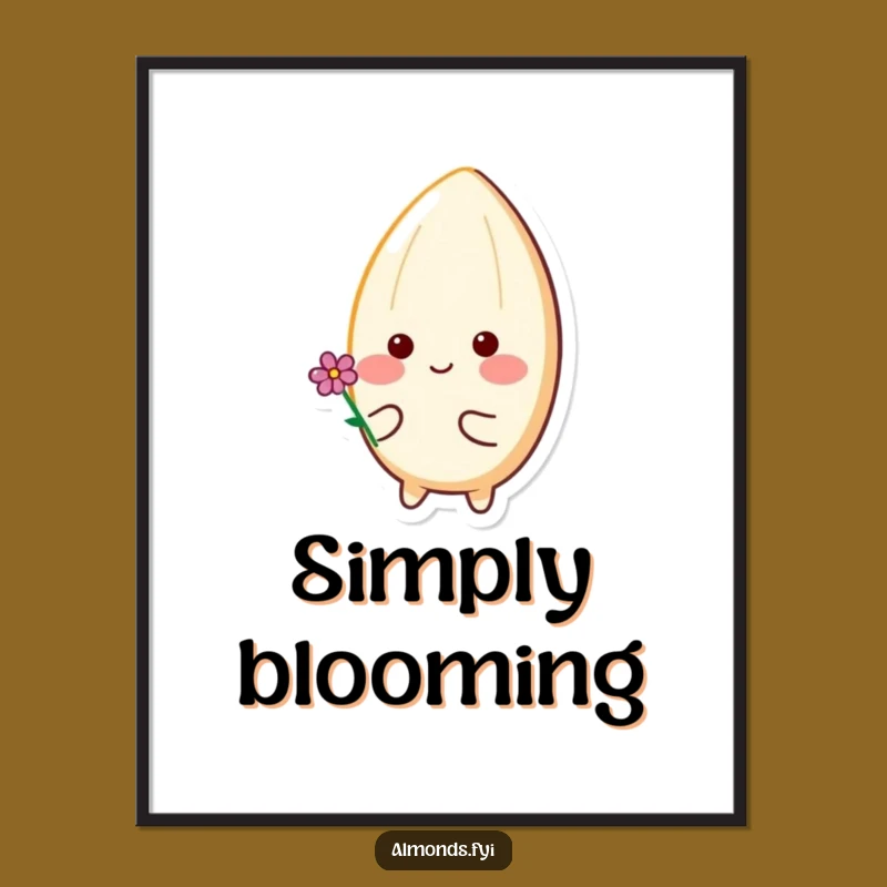 Happy Flower Almond Poster - Adorable & Funny Wall Art for Cheerful Spaces!