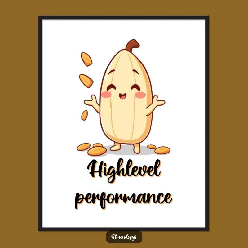 Funny Almond Juggler Poster: Brighten Your Walls with Nutty Comedy Art!