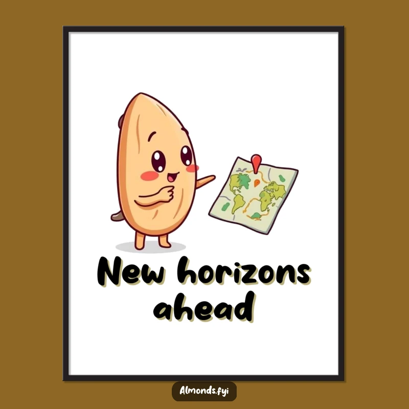 Funny Curious Almond Map Poster - Inspire Your Walls with Adventure!