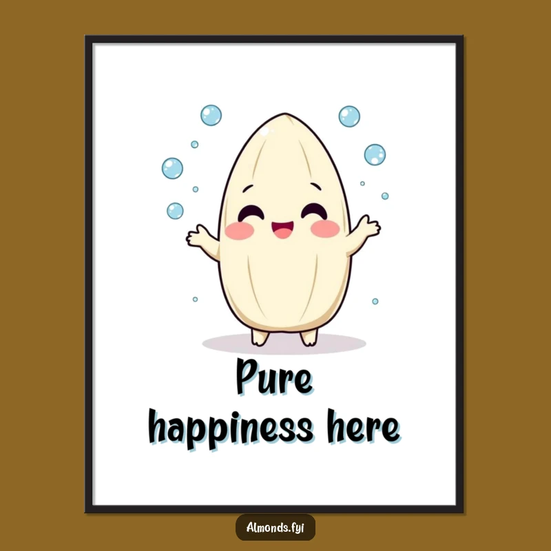 Funny Whimsical Art Poster: Almond Juggles, Hilarious Funny Gift Art