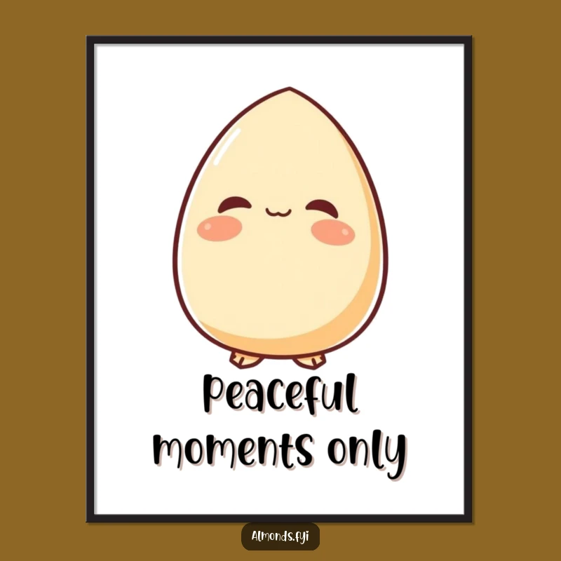 Serene Almond Smile Poster - Funny & Peaceful Art for Tranquil Spaces!