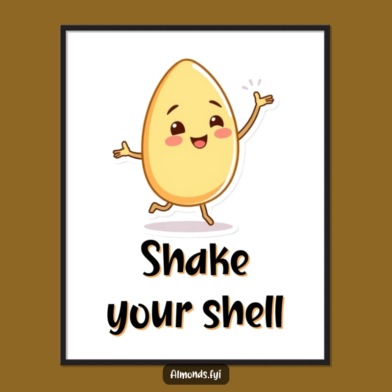 Funny Almond Dance Poster: Silly Wiggling Legs Art for Playful Spaces