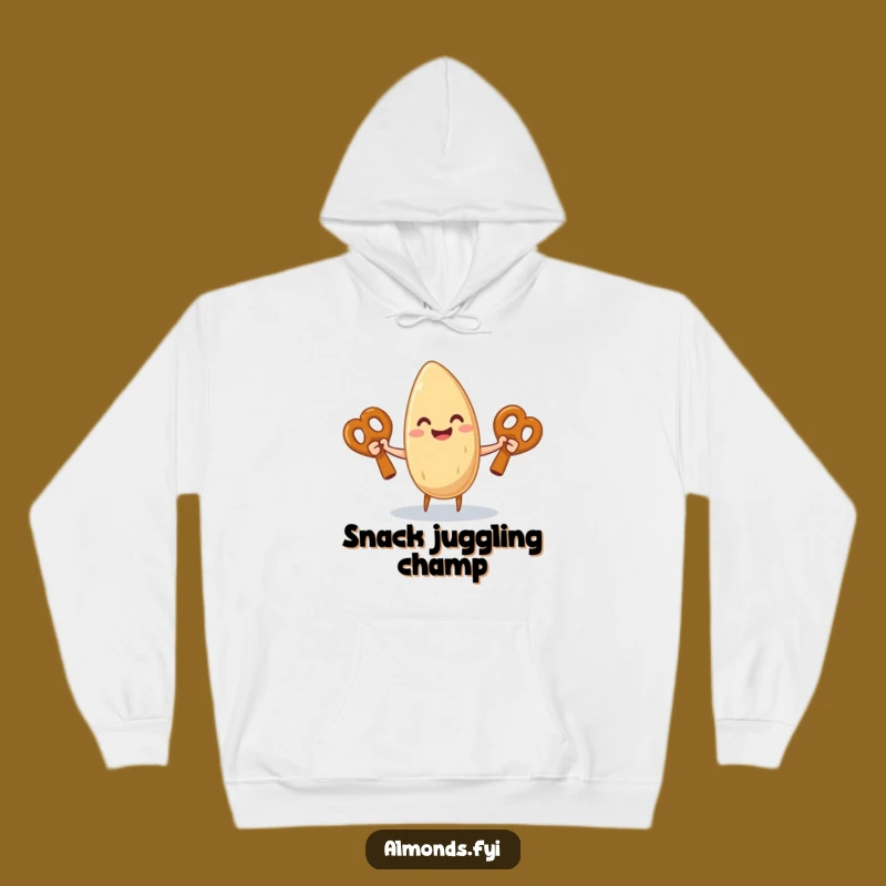 Cozy Funny Almond Juggling Pretzel Hoodie: Warm & Hilarious Gift