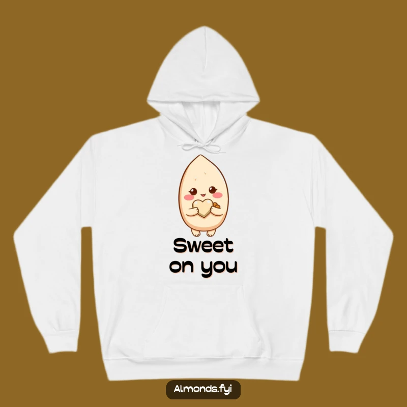 Cozy Funny Blushing Almond Hoodie - Snuggle Up with Sweet Affection!