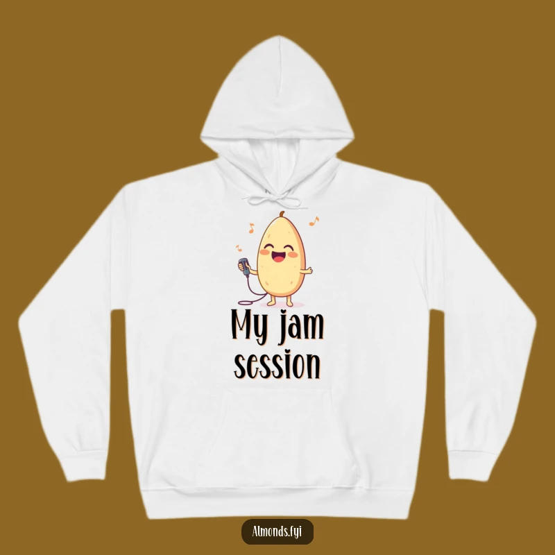 Cozy Funny Singing Almond Hoodie, Microphone Star, Warm Funny Gift