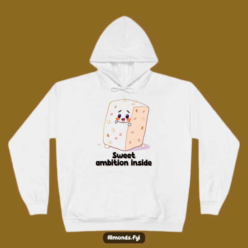 Funny Determined Almond Climbing Hoodie: Cozy Up to Your Goals Hilariously