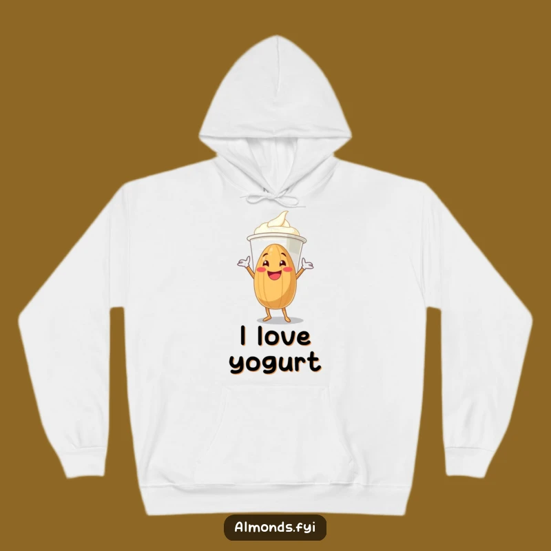 Funny Hugging Almond Hoodie - Giant Yogurt Cozy Hilarious Gift!