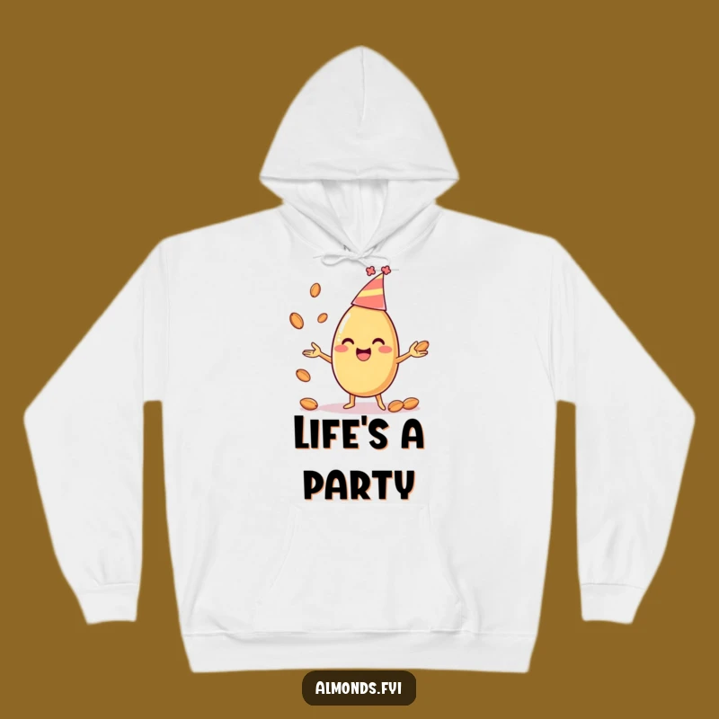 Funny Juggling Almond Hoodie - Cozy Party Nut, Warm & Hilarious Comfort!