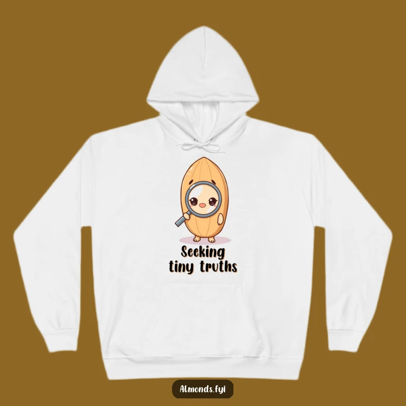Funny Hoodie: Curious Almond Character, Perfect for Inquisitive Minds Gift