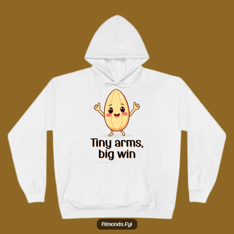 Funny Victory Almond Hoodie - Cozy Nutty Dance, Warm & Hilarious Wear!