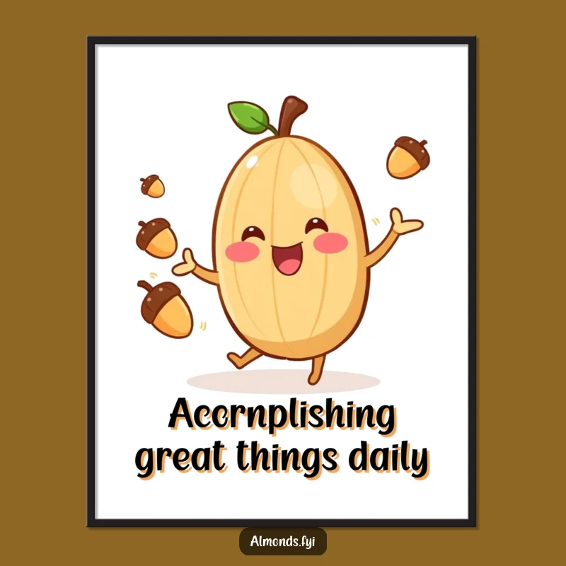 Free Printable Wall Art: Funny Almond Juggler Creates Whimsical Decor
