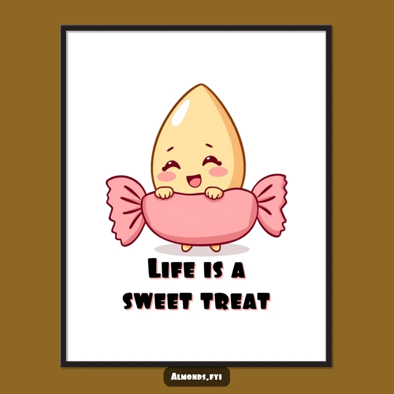 Free Printable Giggling Almond Wall Art: Candy Wrapper Fun Downloadable Decor!