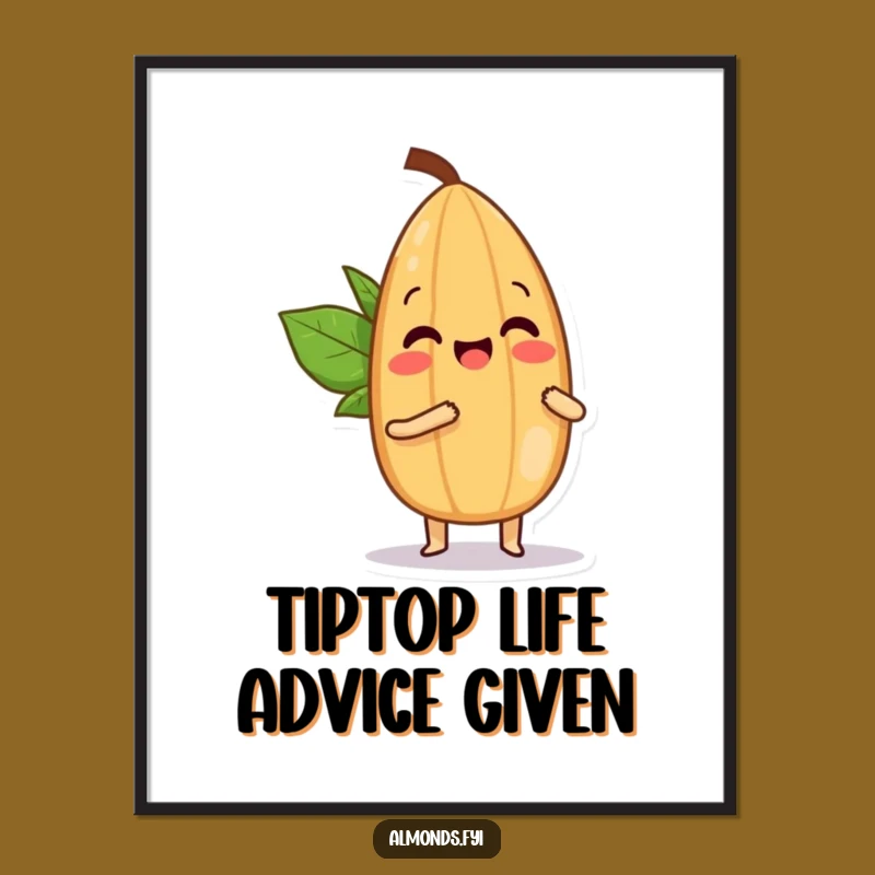 Free Printable Wall Art: Almonds Playfully Bopping Funny Downloadable Decor