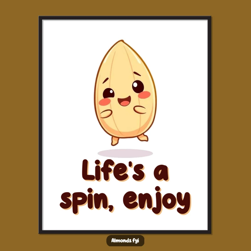 Free Printable Wall Art: Giggling Almond Spin! Hilarious Downloadable Decor for a Cheerful Space