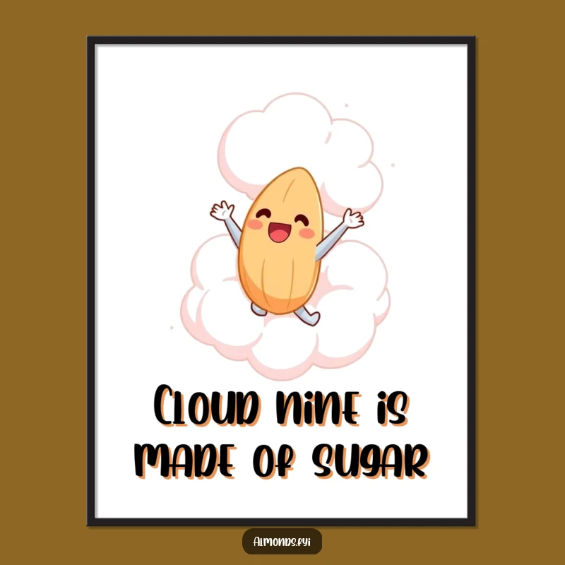 Funny Free Printable Wall Art: Almond Cloud Leaping Joyful Art