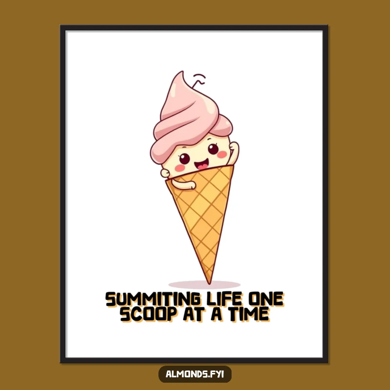 Funny Free Printable Wall Art: Determined Almond Ascends Ice Cream Cone Art, DIY Decor!