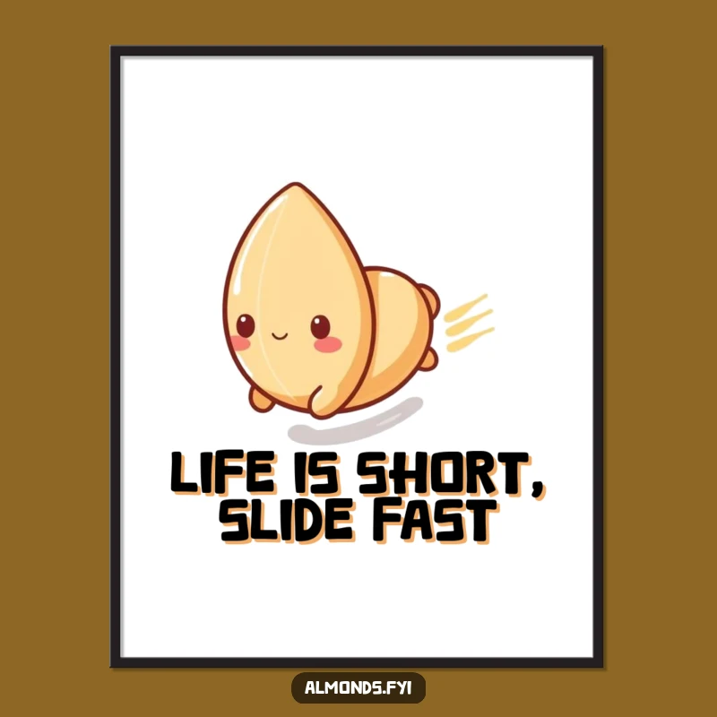 Funny Free Printable Wall Art: Speedy Almond, Thrilling Motion Decor