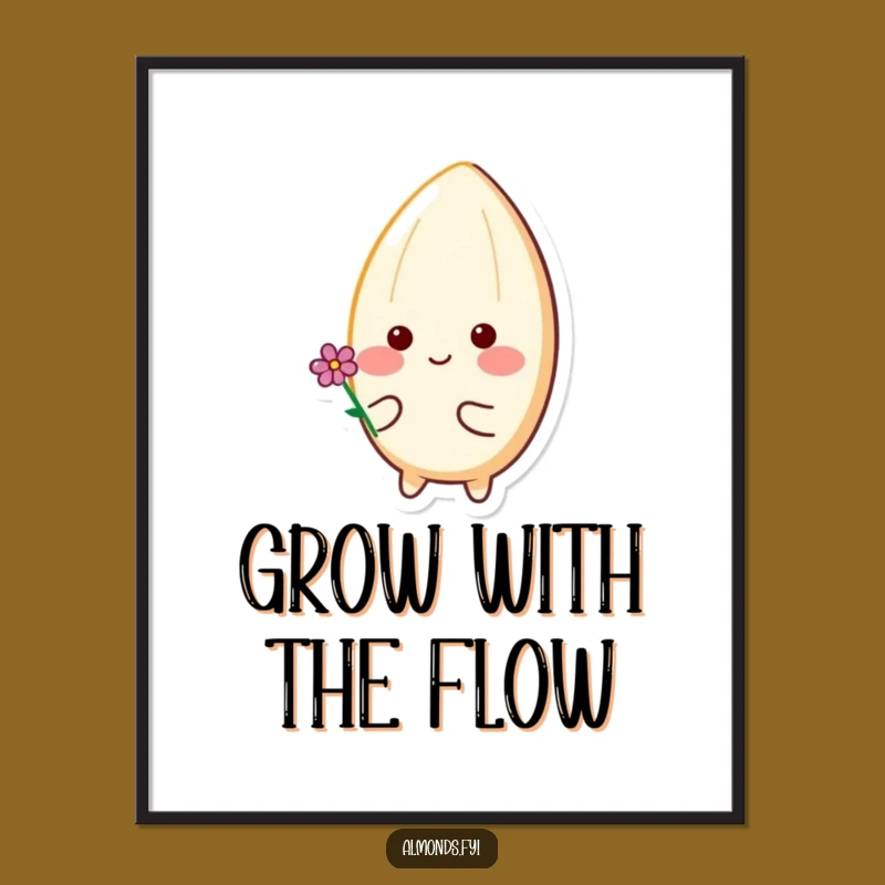 Funny Free Printable Wall Art: Happy Almond Flower Art