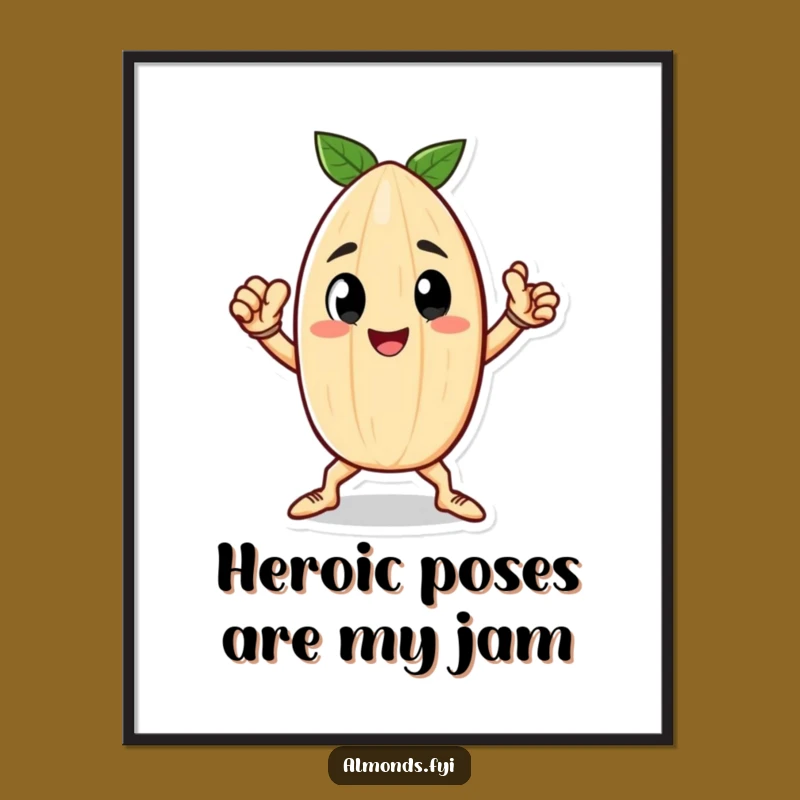 Free Printable Wall Art: Heroic Almond Pose, Motivational Downloadable Decor