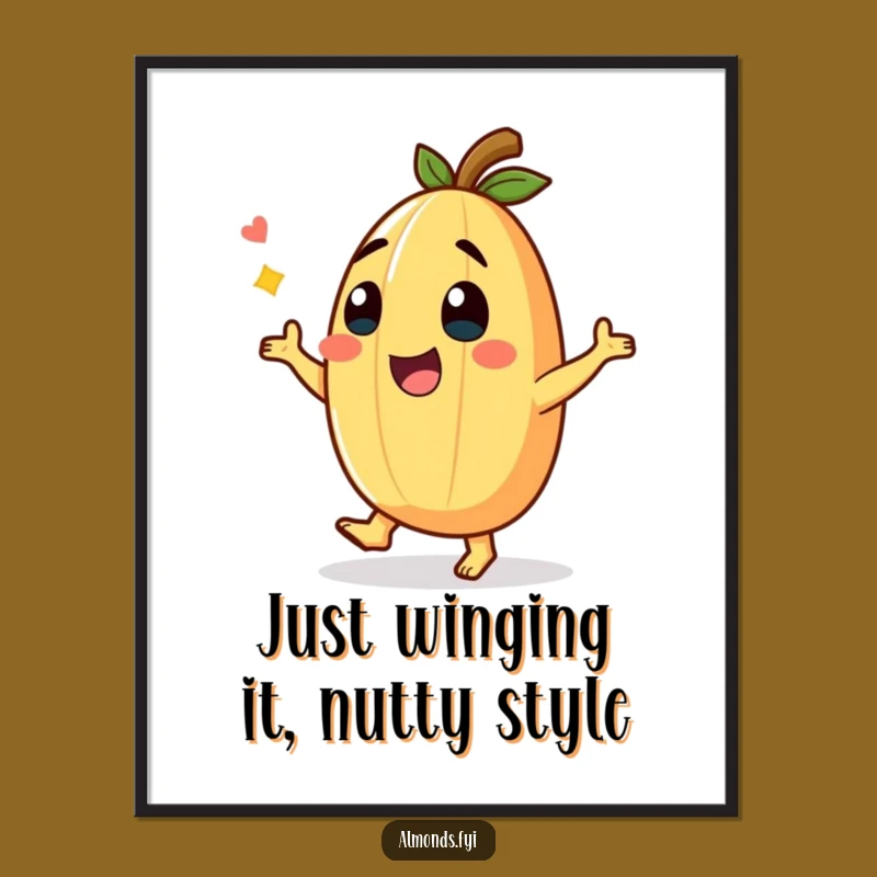 Free Printable Dancing Almond Wall Art - Humorous Downloadable Decor for a Playful Space!