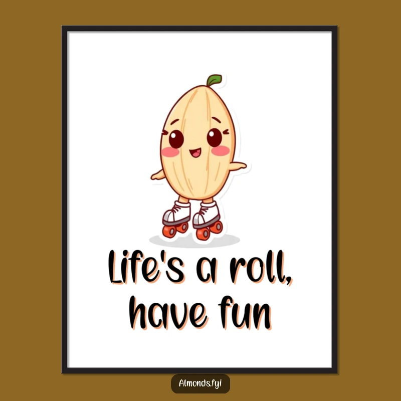 Free Printable Wall Art: Playful Roller Skating Almond - Hilarious Downloadable Decor for Any Room
