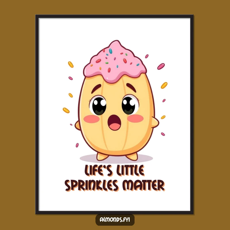 Free Printable Wall Art: Surprised Almond Giant Sprinkle Funny Downloadable Decor