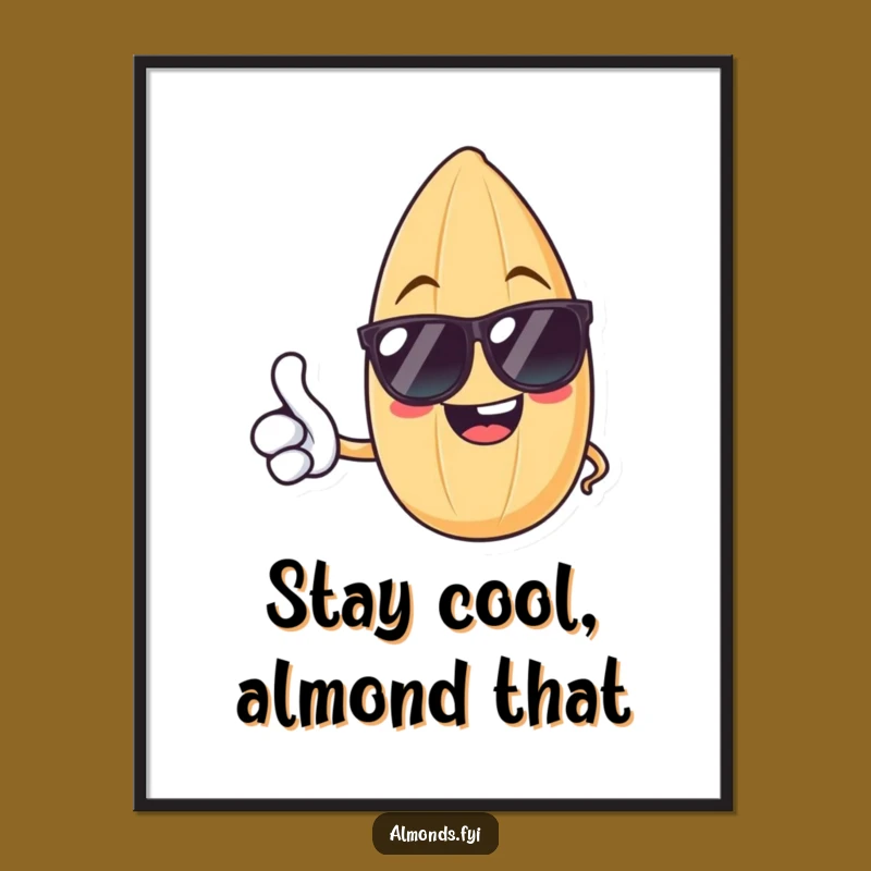 Funny Free Printable Wall Art: Cheerful Almond Thumbs Up Downloadable Decor