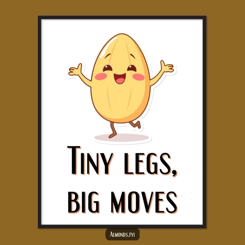 Free Printable Wall Art: Silly Almond Dancing Funny Downloadable Decor