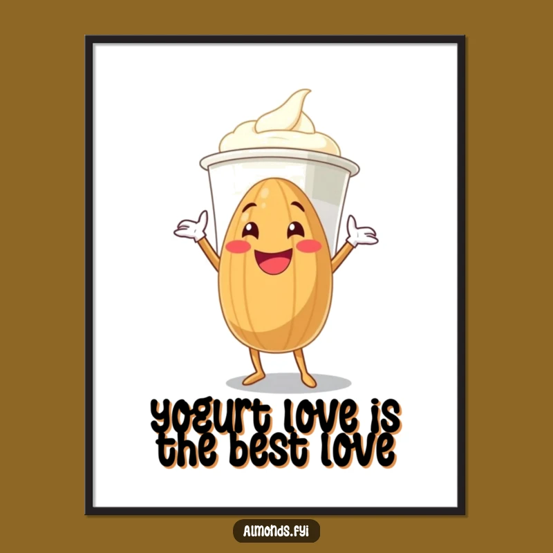 Free Printable Wall Art: Almond Hugs Giant Yogurt, Humorous Downloadable Decor