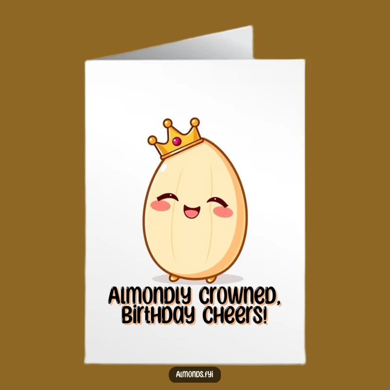 Free Printable Birthday Card: Giggling Royal Almond Humorous Downloadable Gift