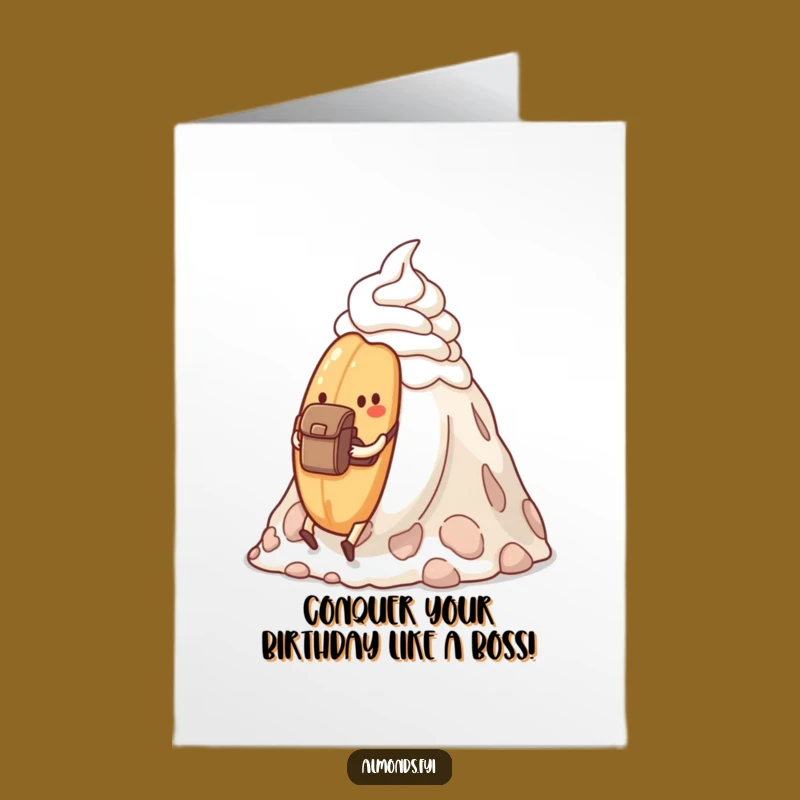 Free Printable Adventure Almond Birthday Card: Funny Success Downloadable Greeting!