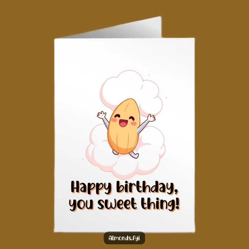 Free Printable Birthday Card: Almond Cloud Leaping Humorous Fun